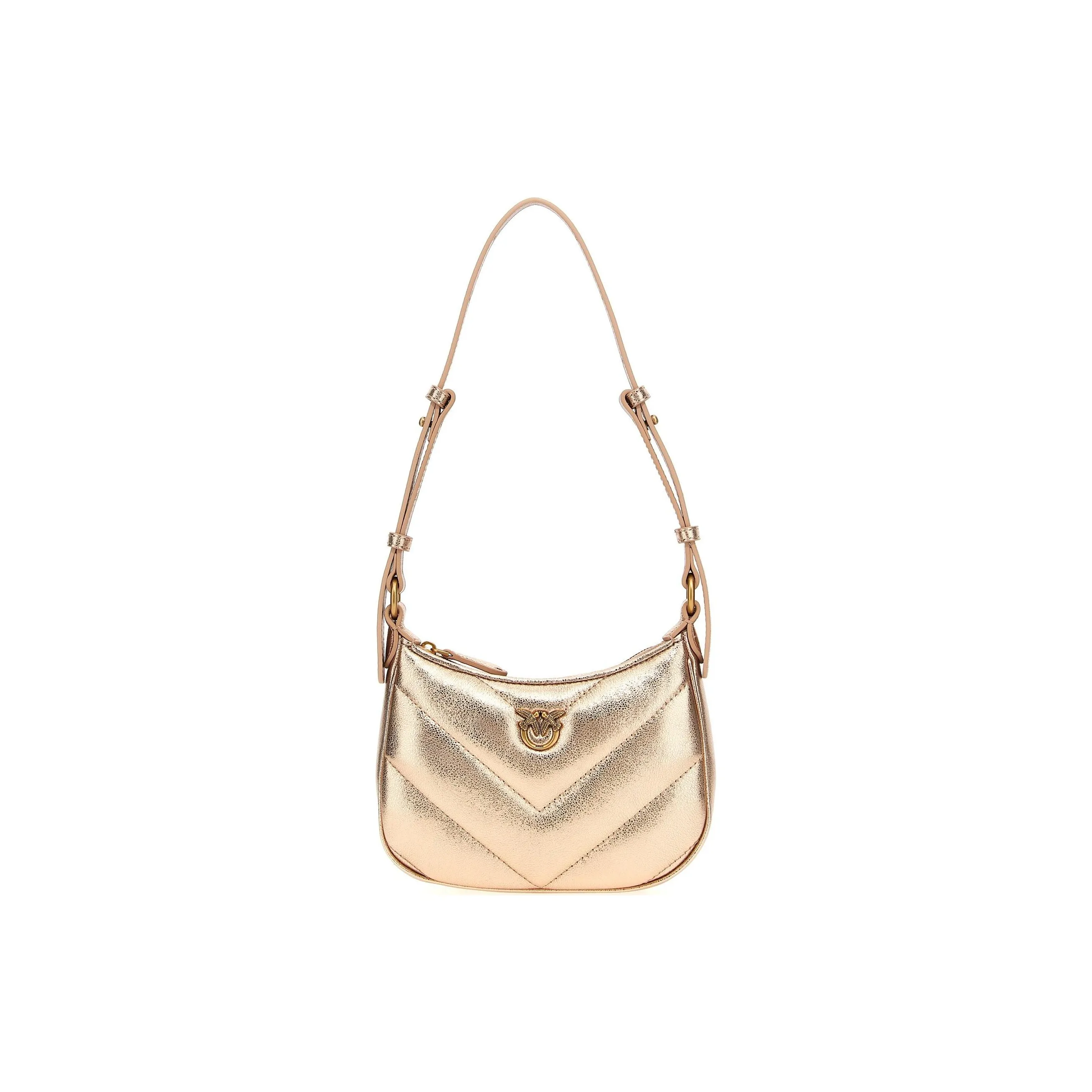 PINKO Goatskin Crossbody Bag Shoulder Bag Mini Women's Champagne Pink