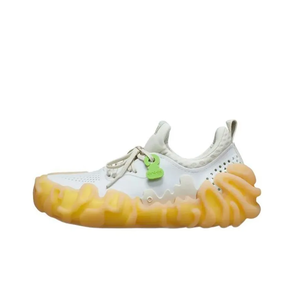Crocs Low Top Casual Shoes Unisex White Yellow