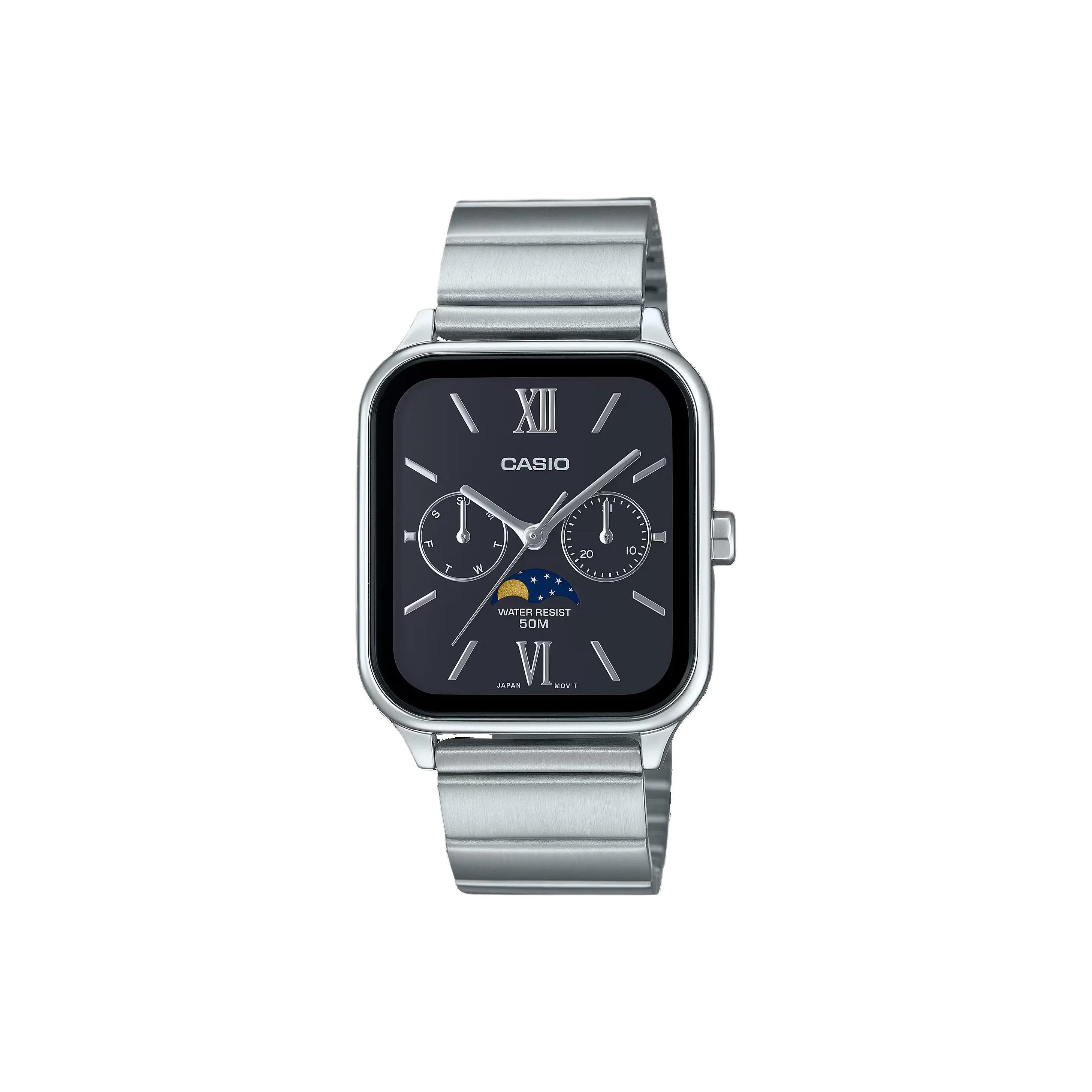 CASIO Кварцевый механизм ремешок из нержавеющей стали унисекс черный циферблат