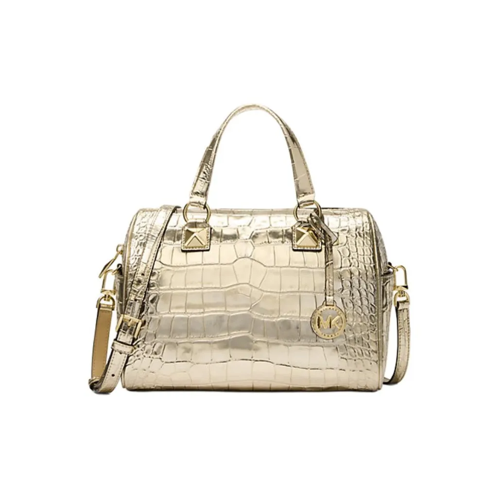 MICHAEL KORS Крокодил Тисненая кожа Сумка Средний Унисекс Wheat Wave Золотой