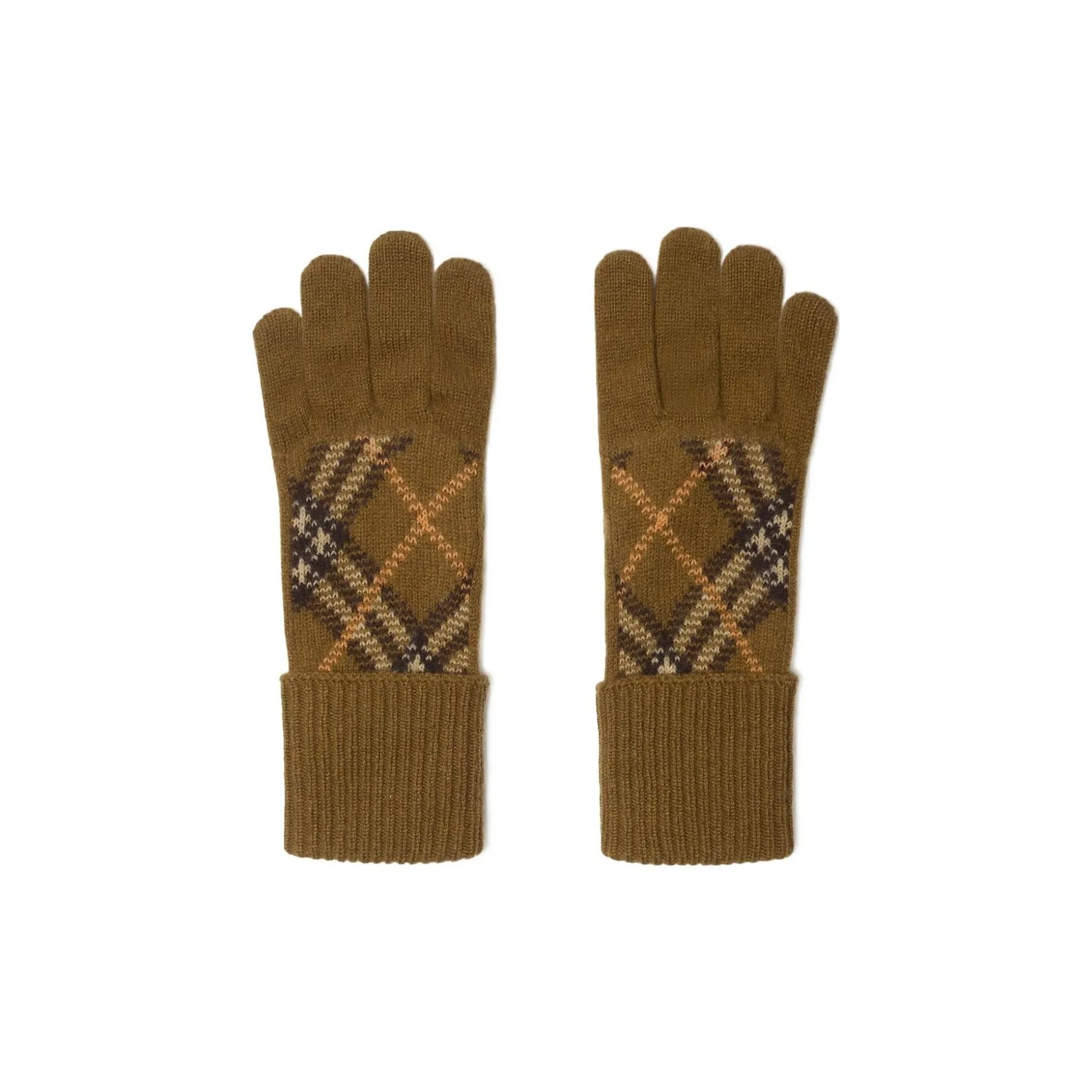 Burberry Cashmere Knit Gloves Men's Brown