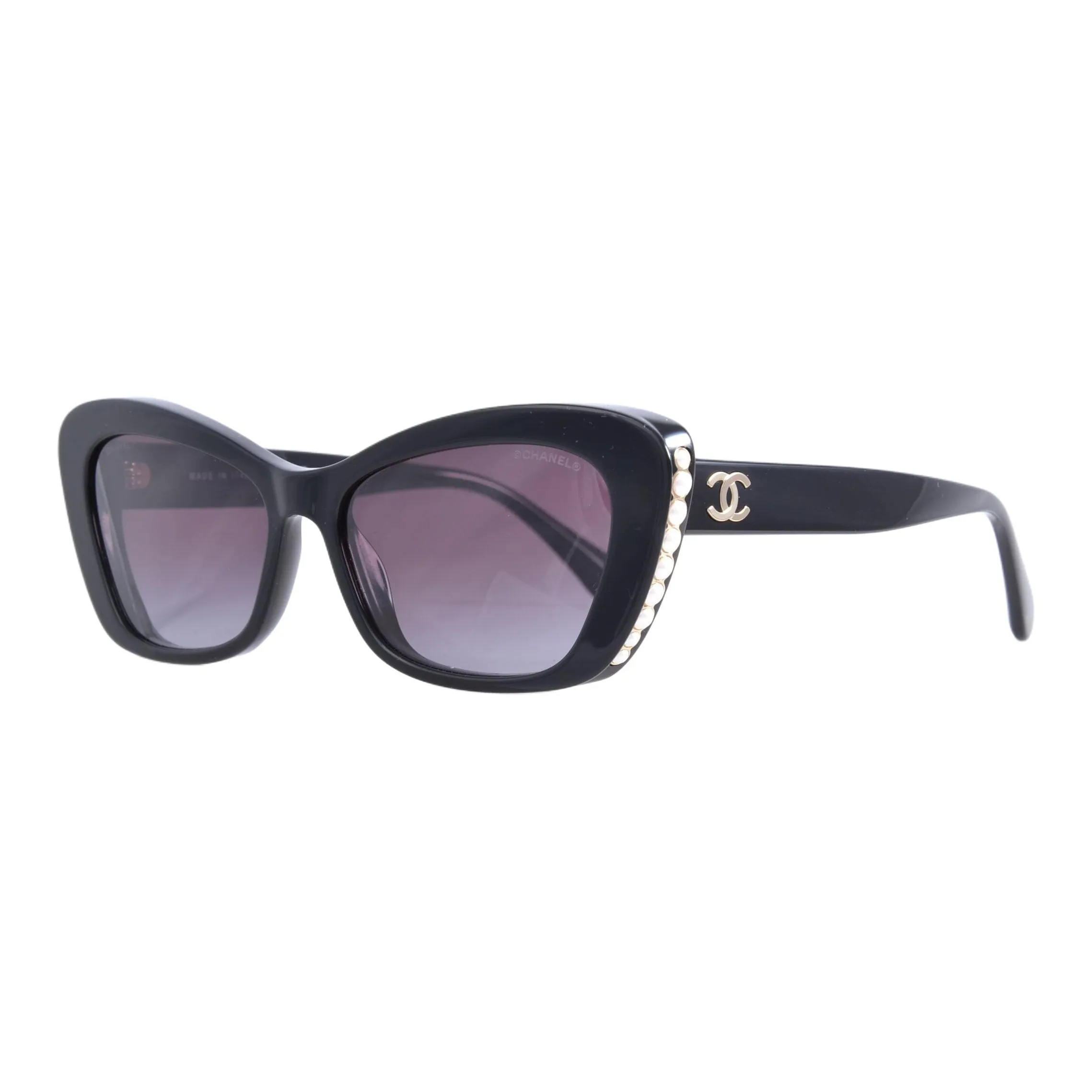 CHANEL Plate Frame Butterfly Sunglasses Women's