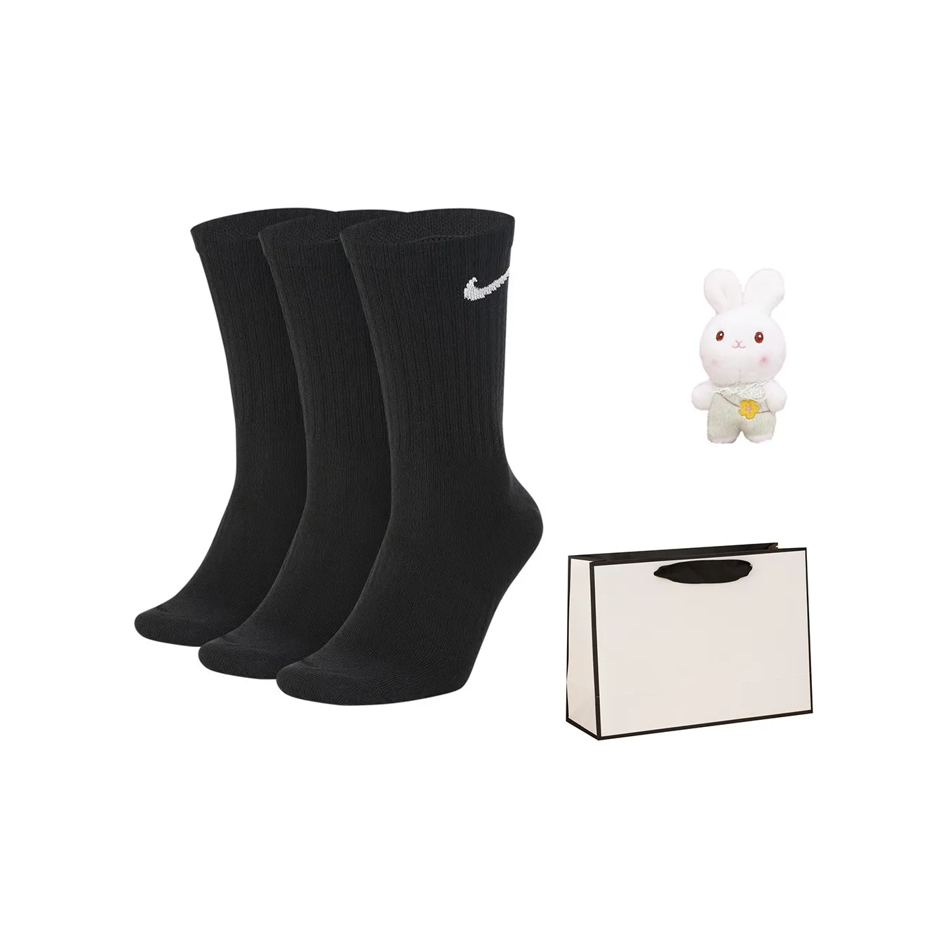 Nike Sports Life Series Носки Подарочная Коробка Унисекс 3 Пачки Черные