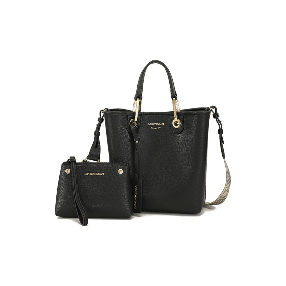 EMPORIO ARMANI Thermoplastic Polyurethane Combo Bag Crossbody Handbag Women's Black