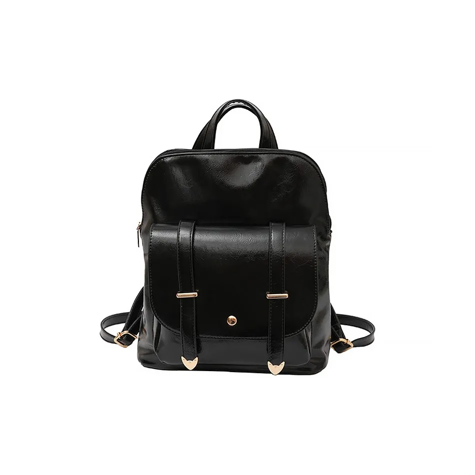 WICKBUEN PU Backpack Women's Black/Silver/Red/Brown