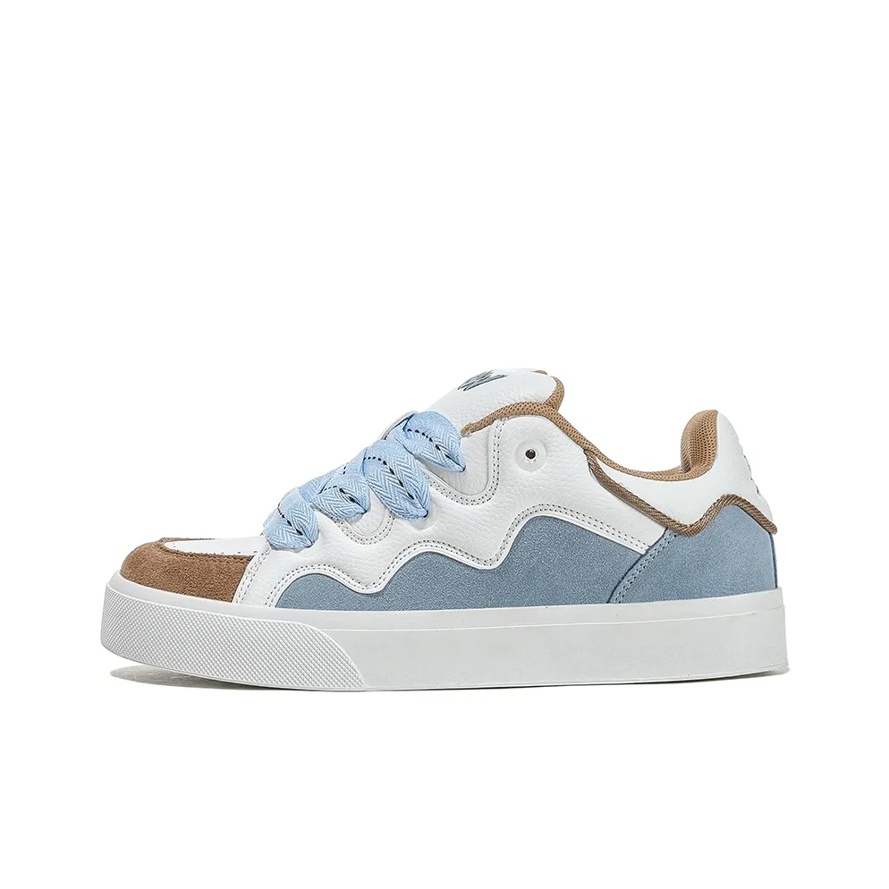 FERW Micro Blue Agreement Anti-Slip And Wear-Resistant Breathable Low-Top Skateboard Shoes Unisex