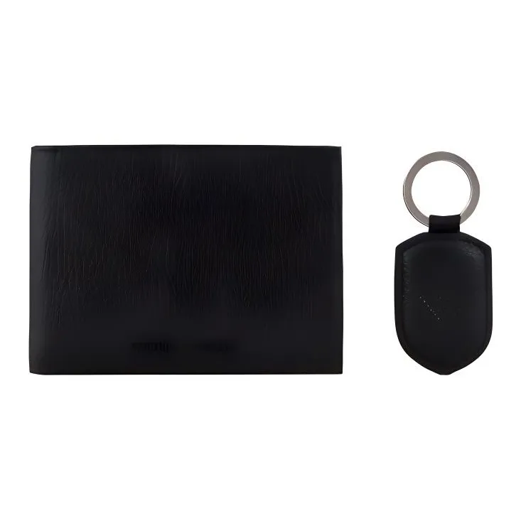 EMPORIO ARMANI Cow Leather Wallet Men's Black