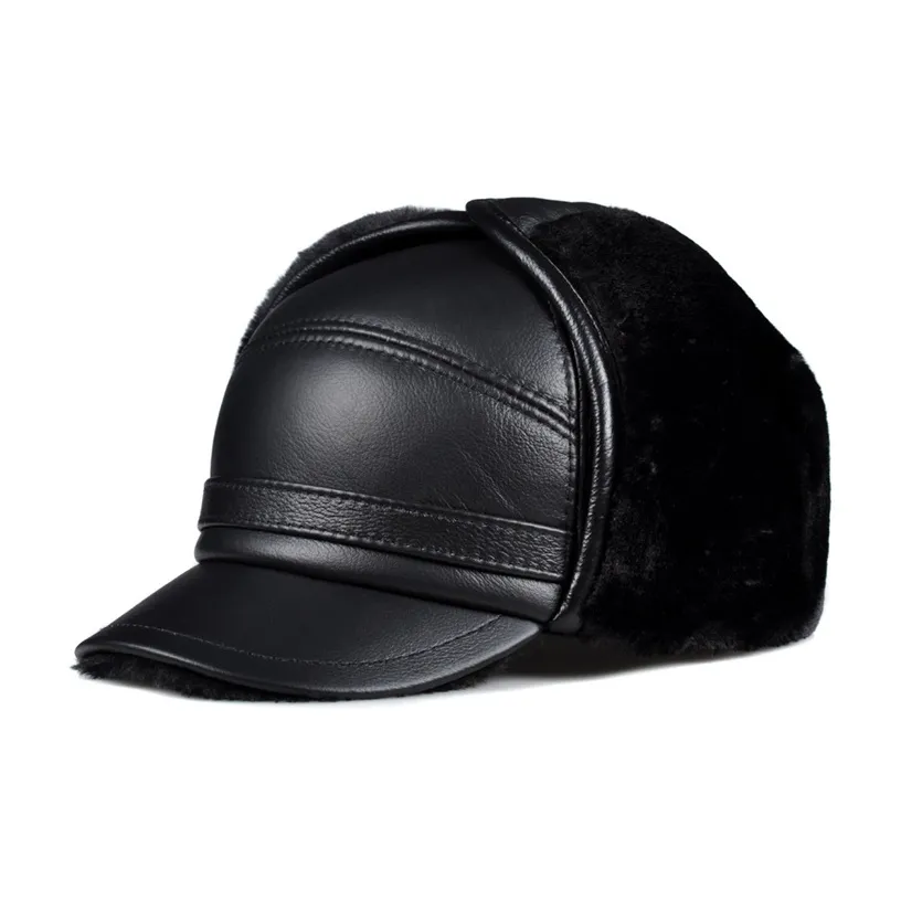 BANDICOOT Top Grain Cow Leather Trapper Hats Men's