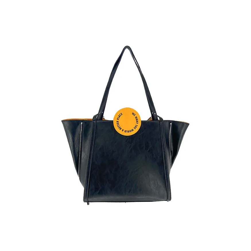 MUYSO Переработанная кожа Тоут Сумка Сумка для покупок Портативный Рюкзак Женские Черный