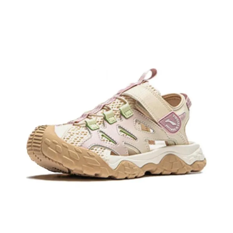 LINING YOUNG Sports Life Collection Adventures 2 Амортизация Износостойкие Детские Сандалии Бежево-фиолетовые Подростки