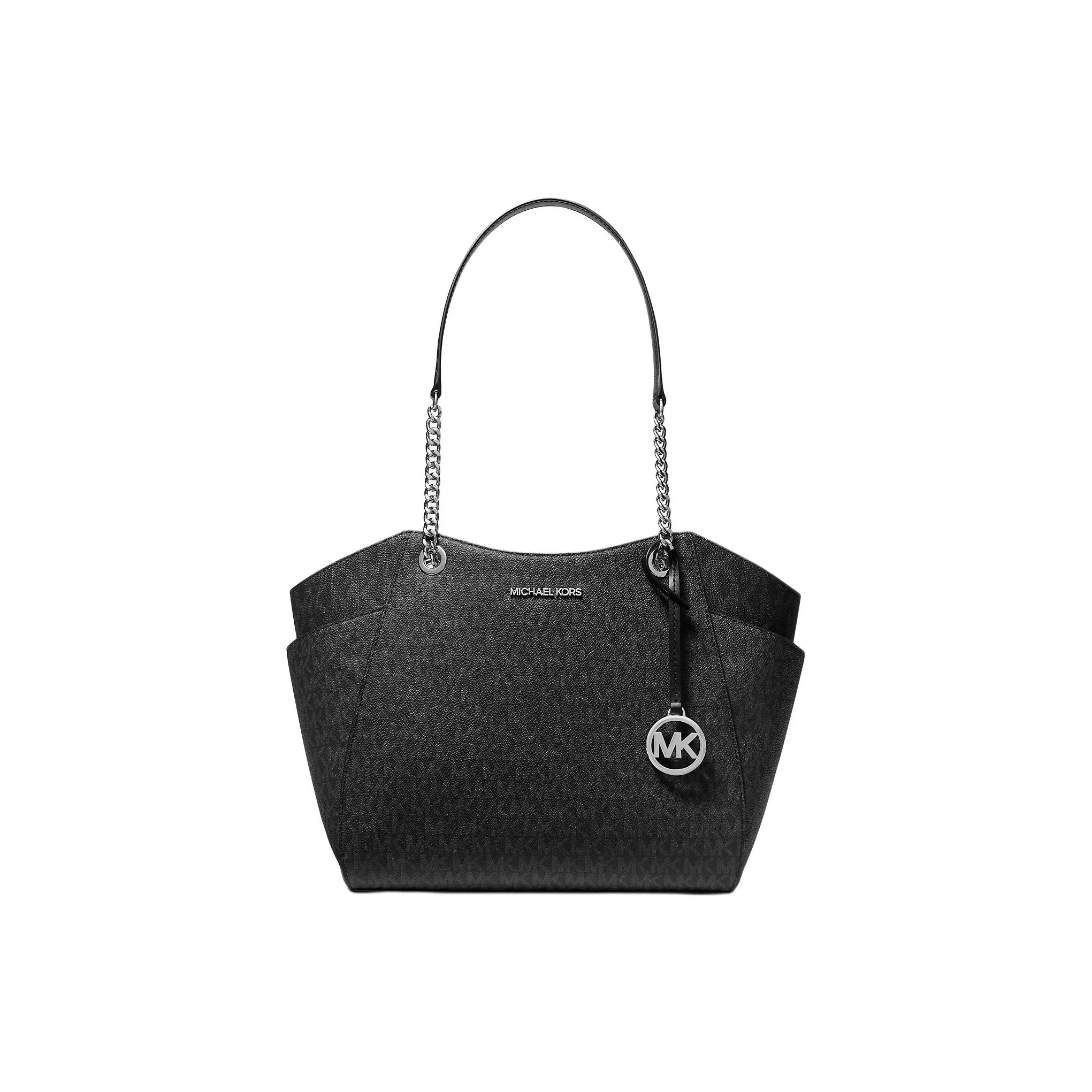 MICHAEL KORS Jet Set Coated Canvas Handbag, Shoulder Bag Tubas Women's Black