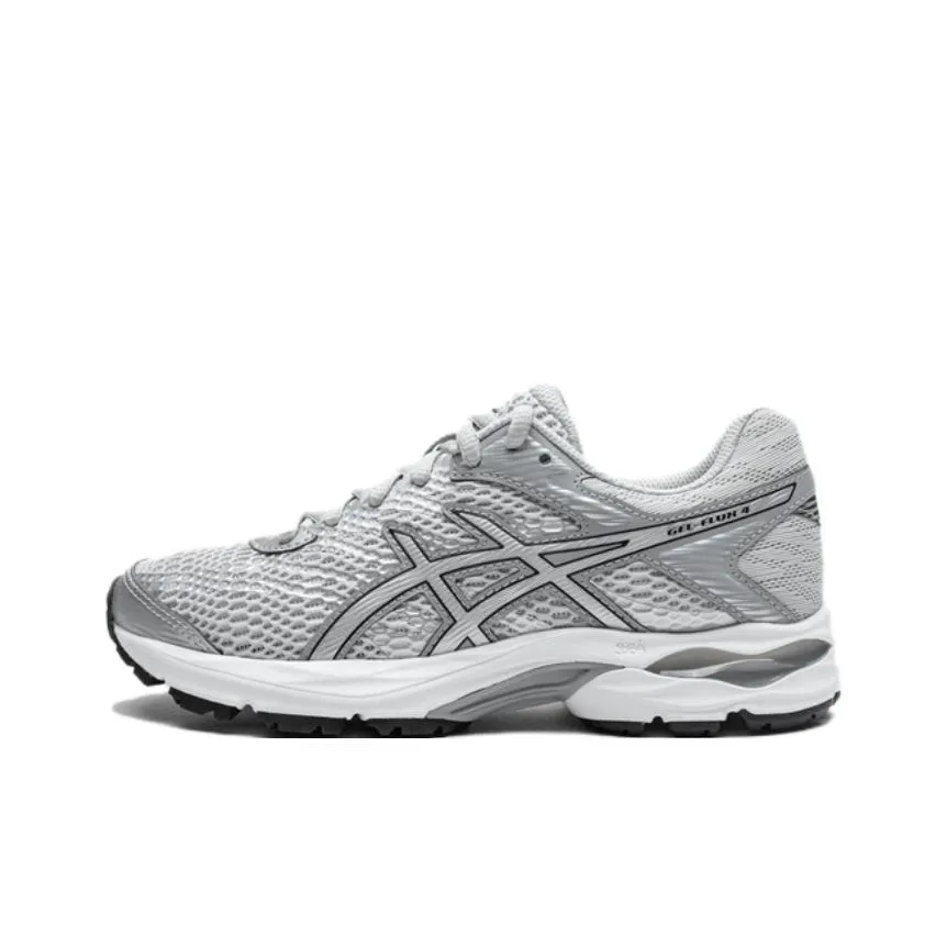 Asics Gel Flux 4 Anti Slip Wear Resistant Low Top Kids' Running Shoes Silver Teenagers