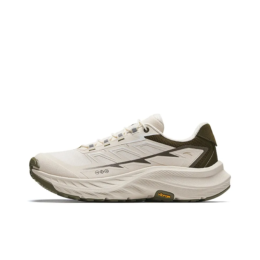 Anta Explore The Wilderness Cushioning, Slip Resistant, And Abrasion Resistant Low Top Running Shoes Men's Beige Brown