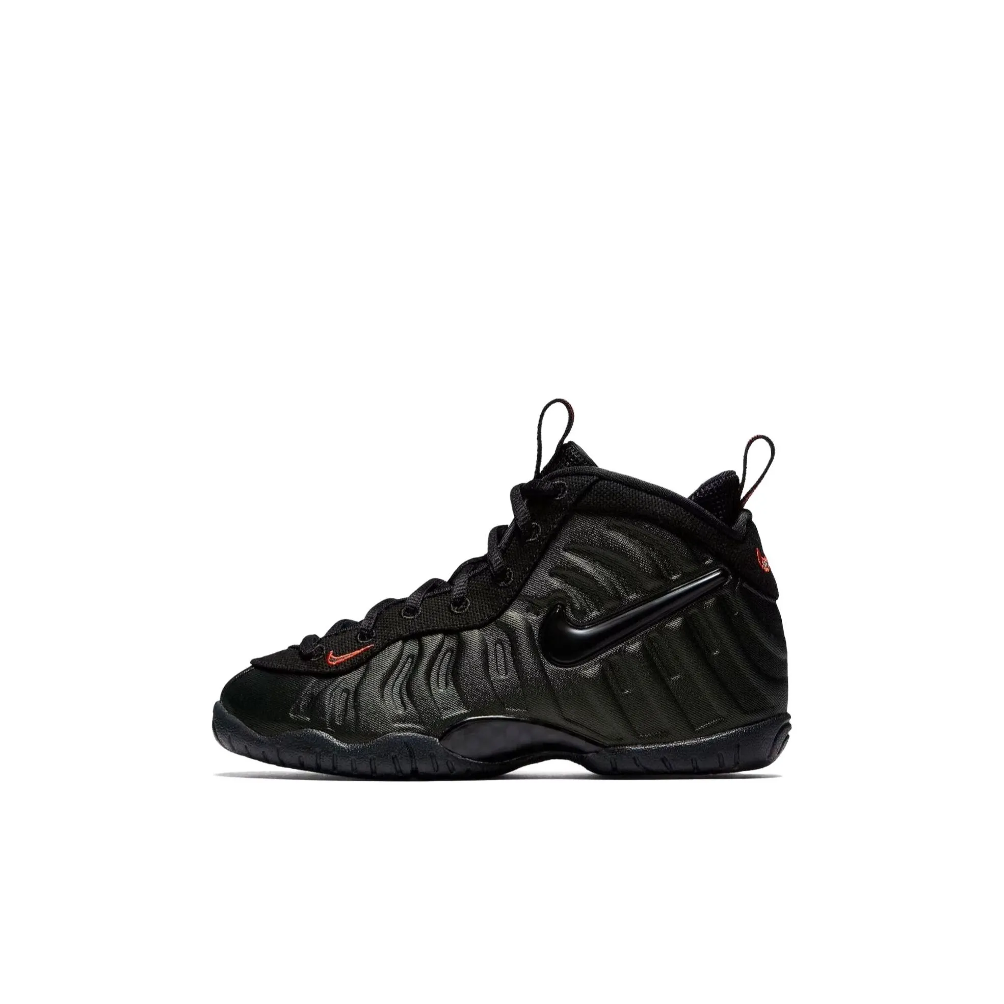 Nike Foamposite Pro Детская баскетбольная обувь Low Top Черная для дошкольников