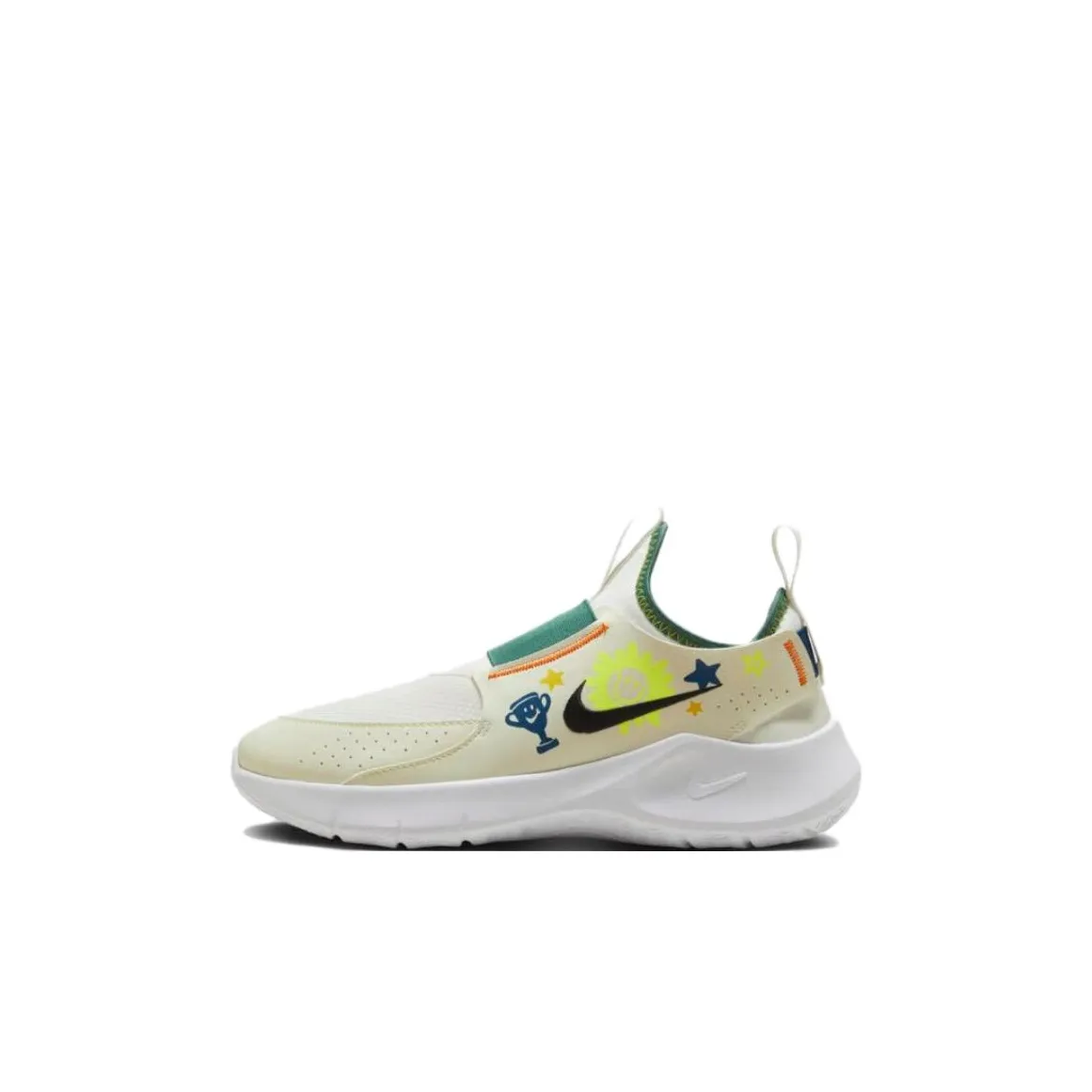 Nike Flex Runner 3 Anti Slip Wear Resistant Low Top Kids' Running Shoes Beige Kids'