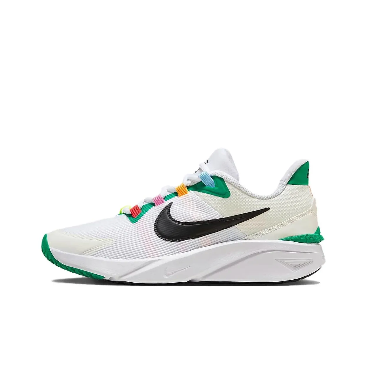Nike Star Runner 4 Детские беговые кроссовки Низкий топ Белый/Белый/Черный Унисекс