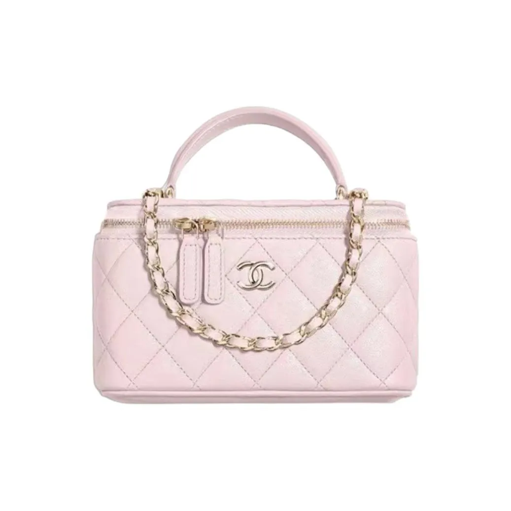 CHANEL Sheepskin Box Bag, Handbag, Shoulder Bag, Crossbody Bag Women's Pink