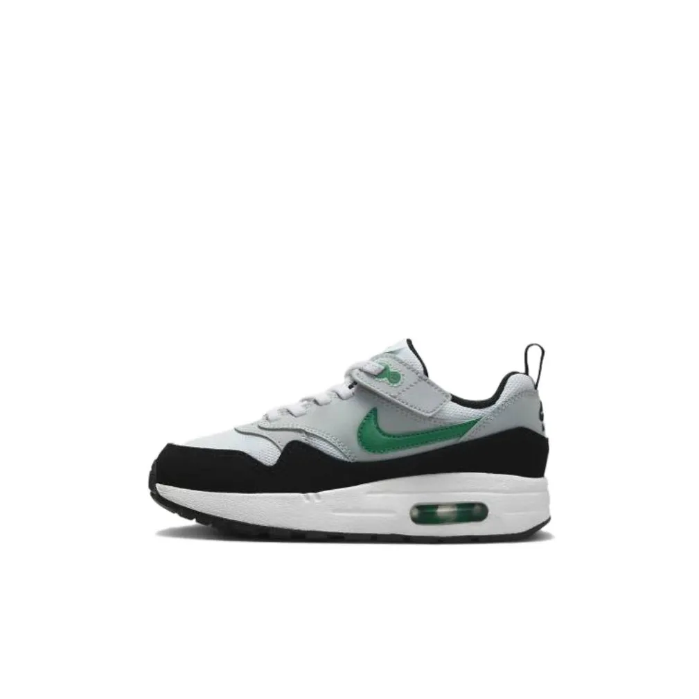 Nike Air Max 1 Low Топ Детские беговые кроссовки Черно-серый Зеленый Children Возраст 3-7 лет