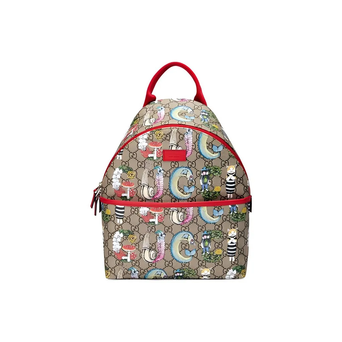 GUCCI Canvas With Leather Kids Bag Kids' Ebony & Red