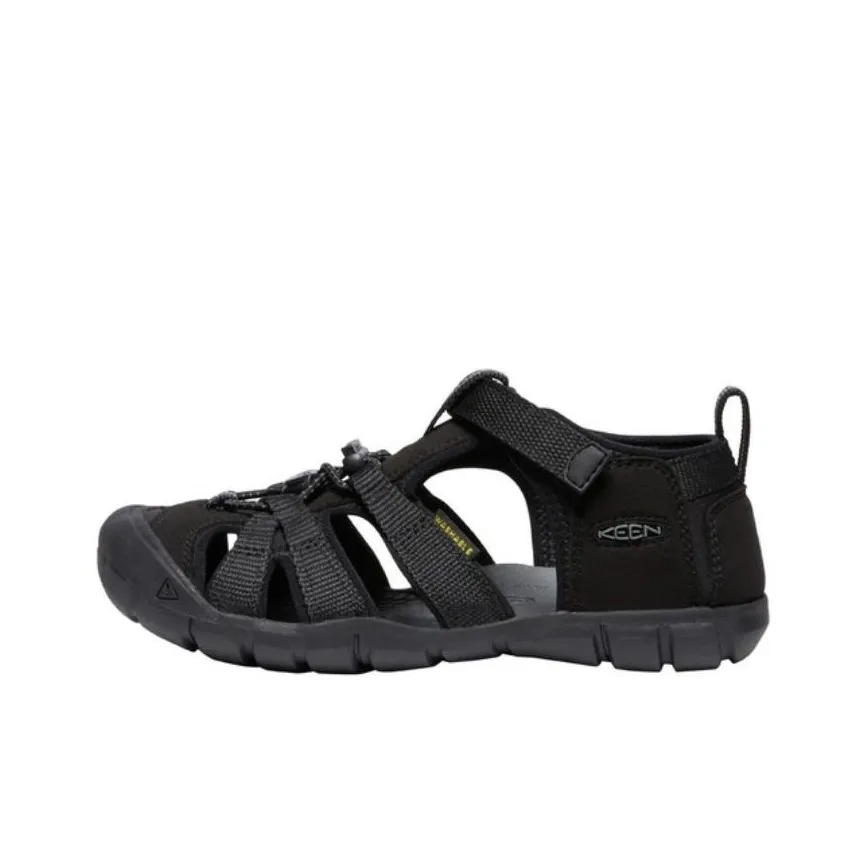 KEEN Seacamp 2 Slip-Resistant и Breathable Children's Sandals Black Gray Teenagers KEEN Seacamp 2 противоскользящие и дышащие детские сандалии черного и серого цвета для подростков