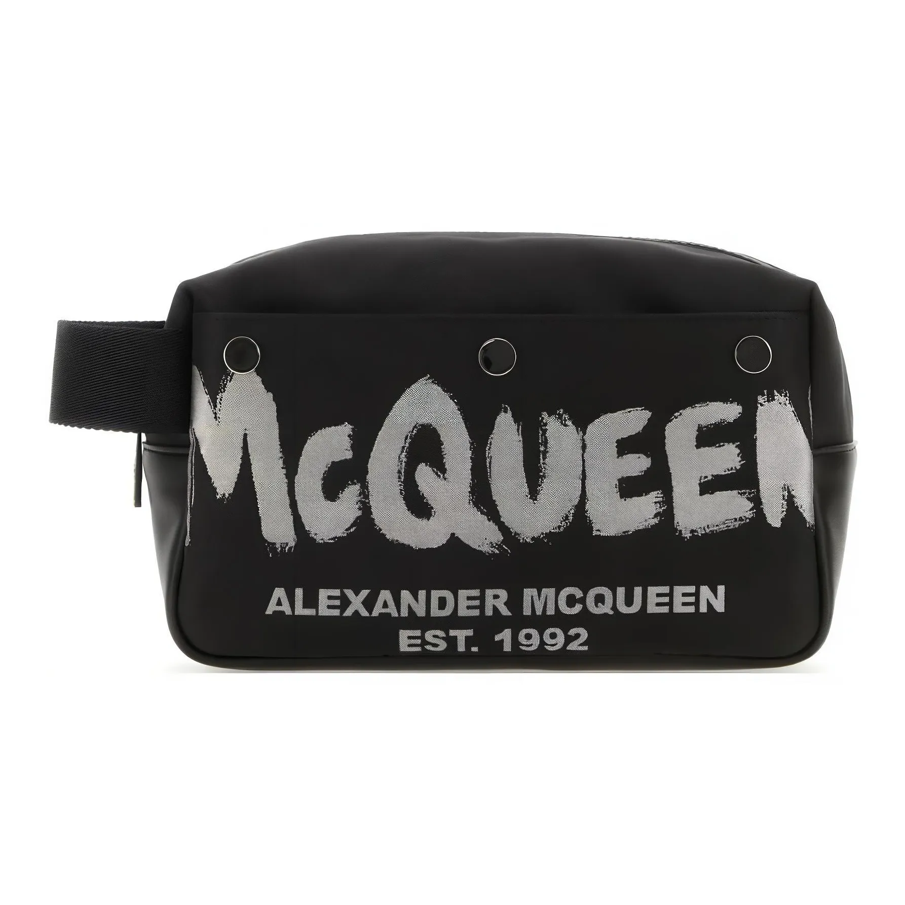 Alexander McQueen Leather Makeup Bag Men's Black