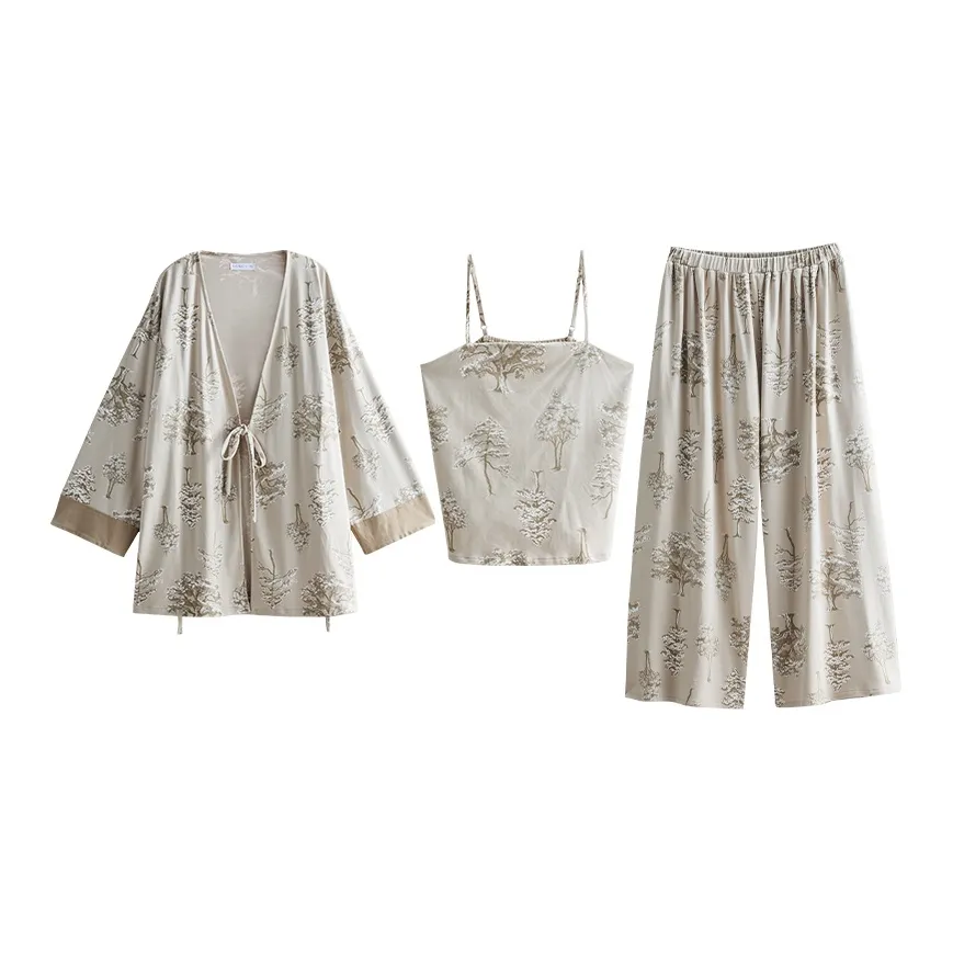 Same Language Пижамный комплект женский абрикос кедровый