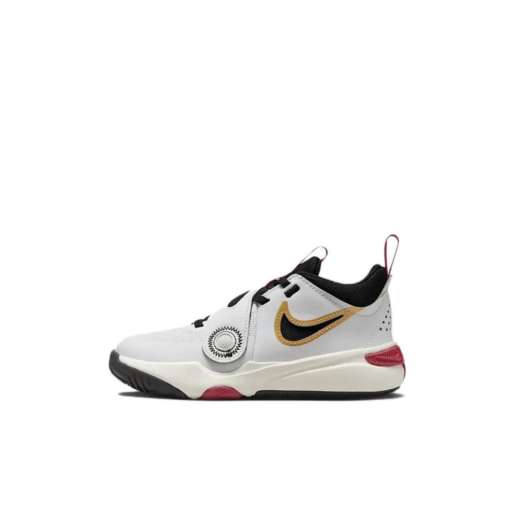Nike Team Hustle D 11 Slip-Resistant Abrasion-Resistant Low Top Детские Баскетбольные Кроссовки Белый Черный Красный