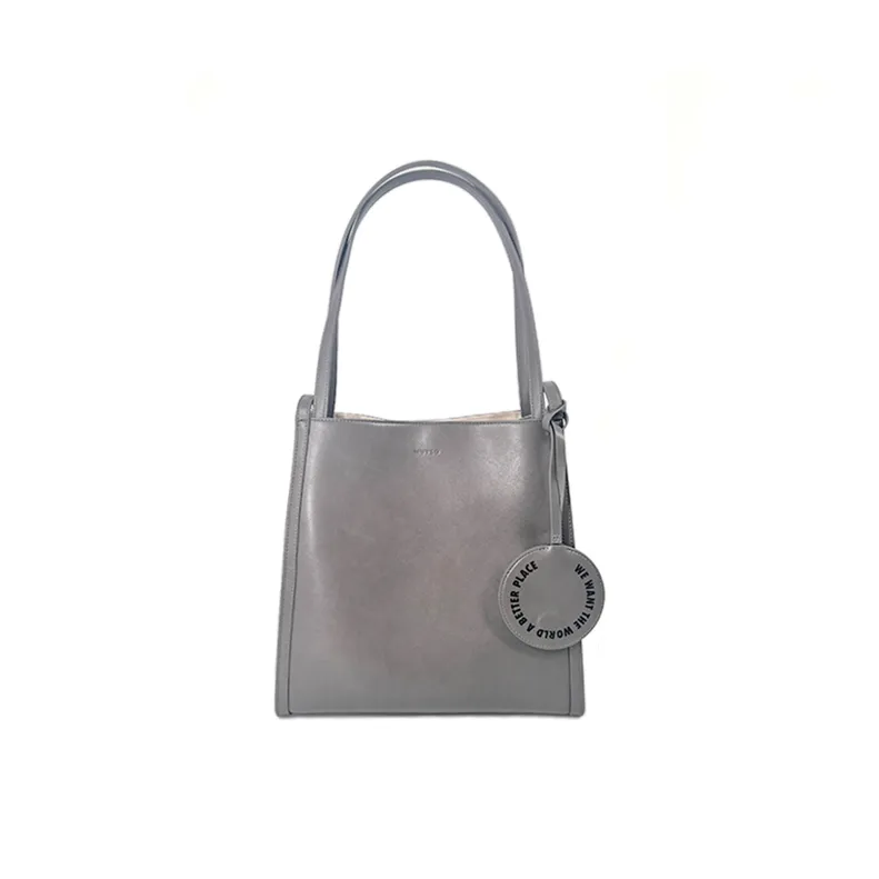 MUYSO Переработанная кожа Тоут Сумка Сумка для покупок Портативный Рюкзак Женские Серый
