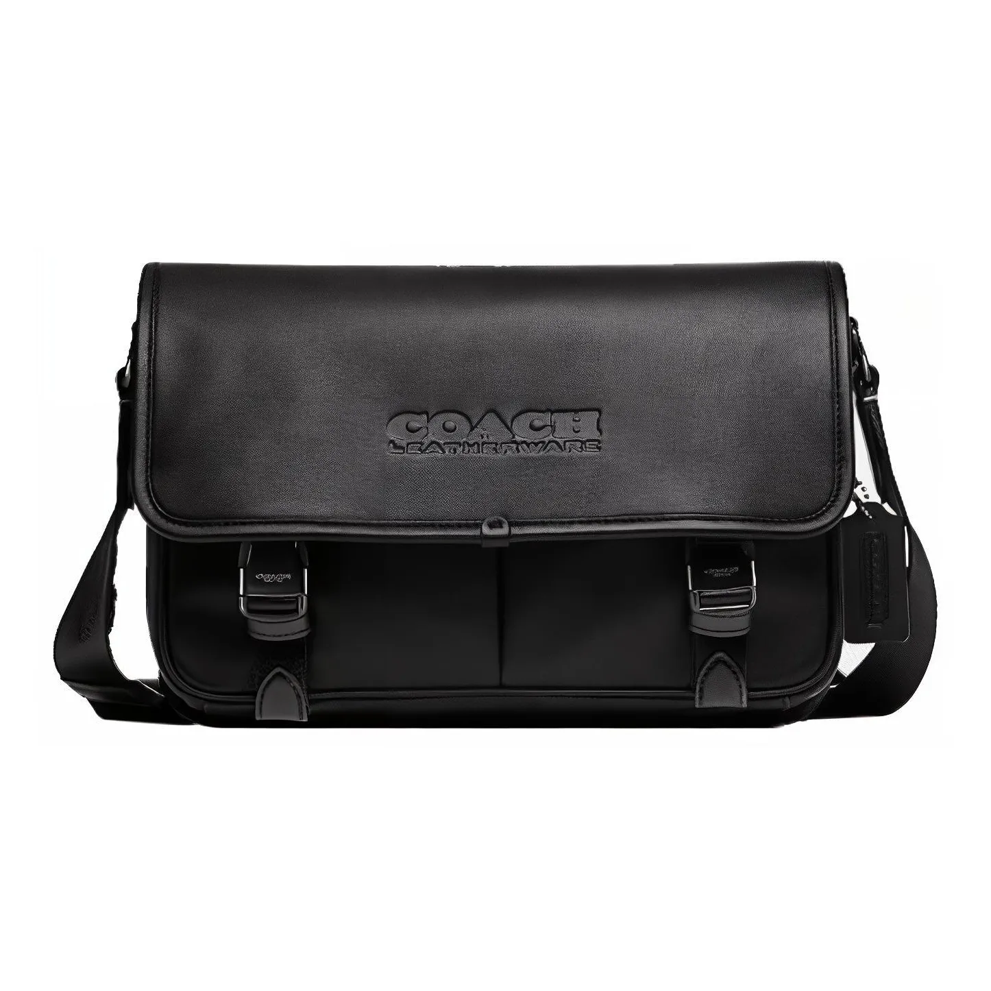 COACH League Cow Leather Storage Bag, Messenger Bag, Crossbody Bag, Shoulder Bag Tubas Men's Black