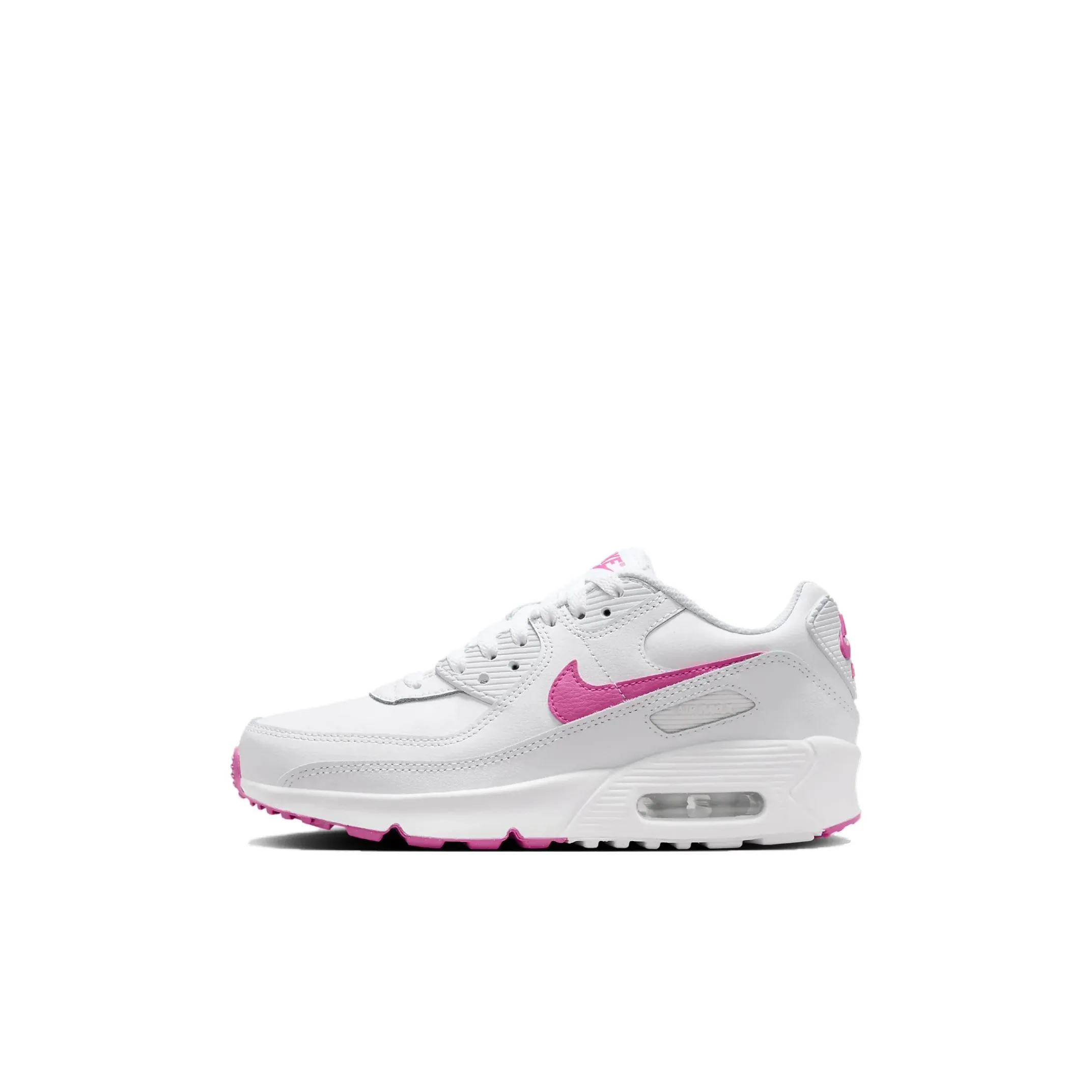 Nike Air Max 90 Low Top Kids' Running Shoes White Pink Kids'