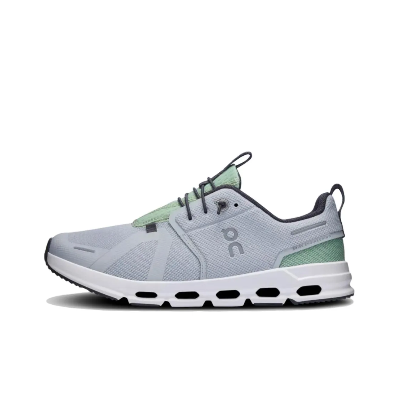 On Cloud Sky Anti Slip Wear Resistant Low Top Kids' Running Shoes Gray Green Teenagers