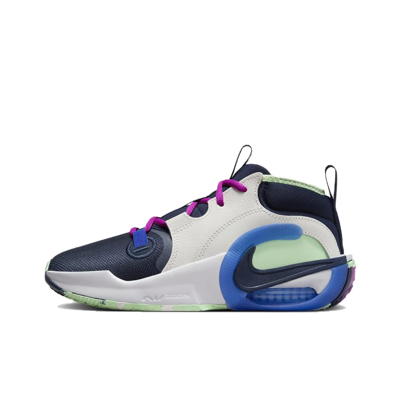 Nike 2 GS Амортизация Поддержка MID Топ Детские Баскетбольные Кроссовки Белый Синий