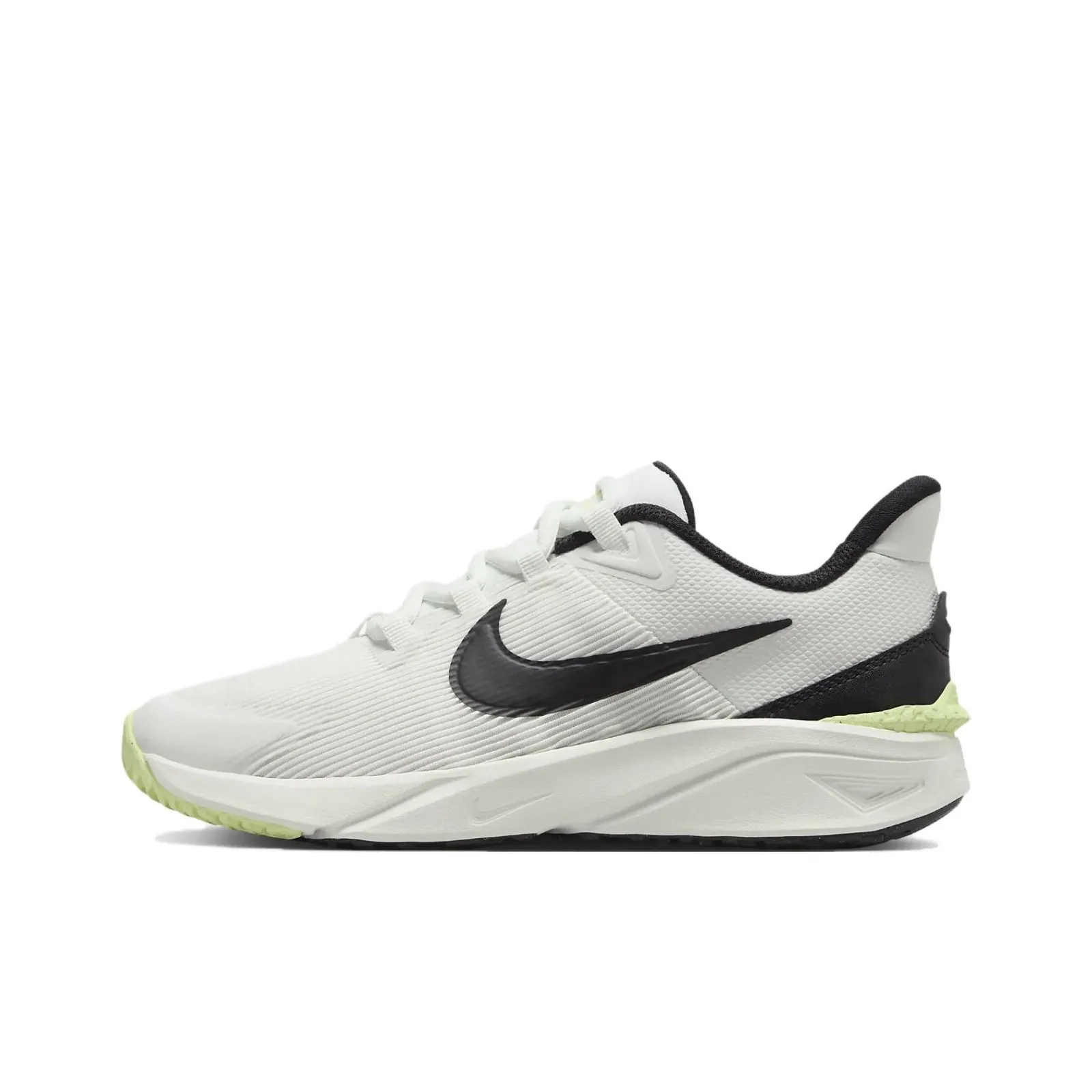 Nike Star Runner 4 Abrasion Resistant Low Top Kids' Running Shoes White Black