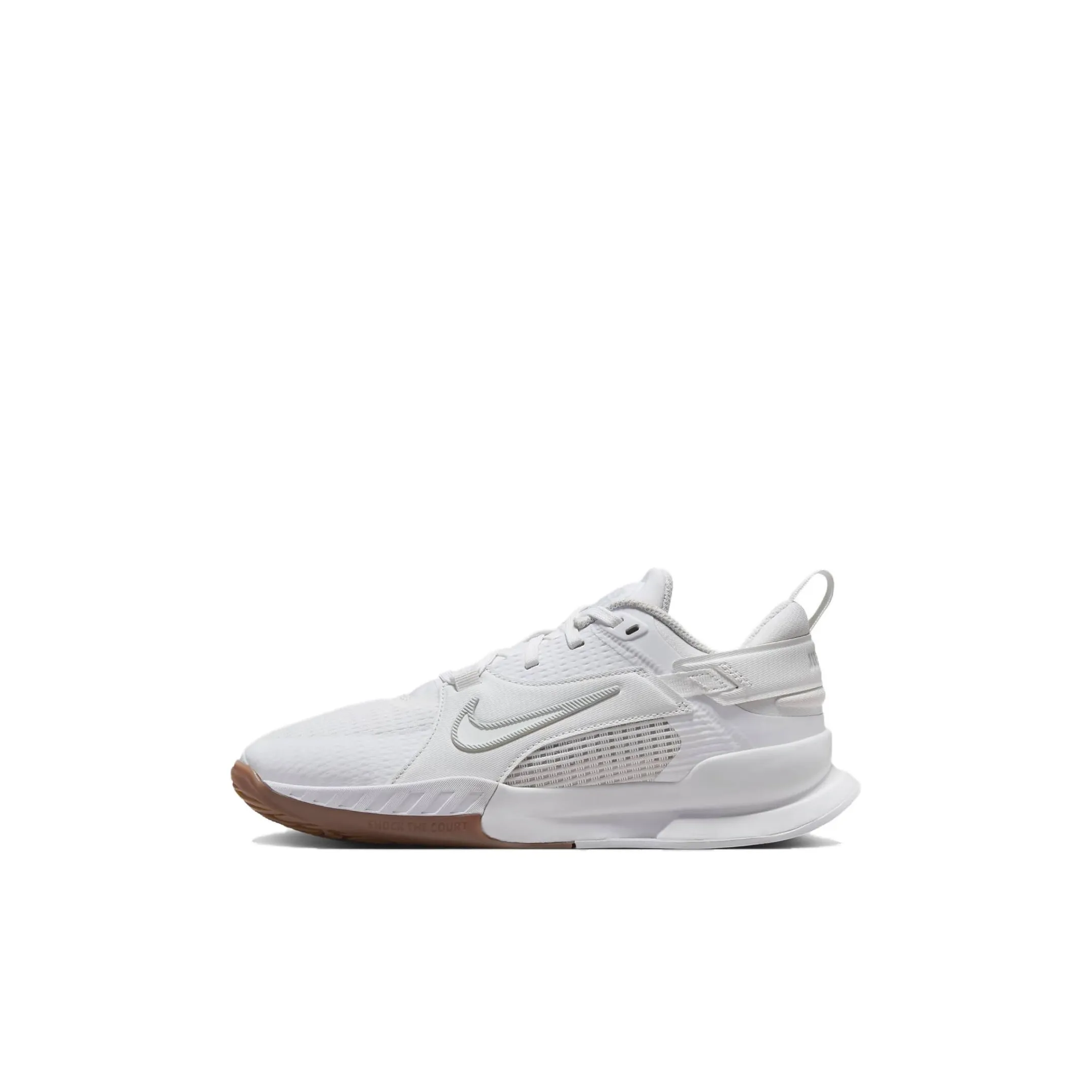 Nike Crosscourt Abrasion Resistant Breathable Cushioning Low Top Children's Basketball Shoes White Kids'