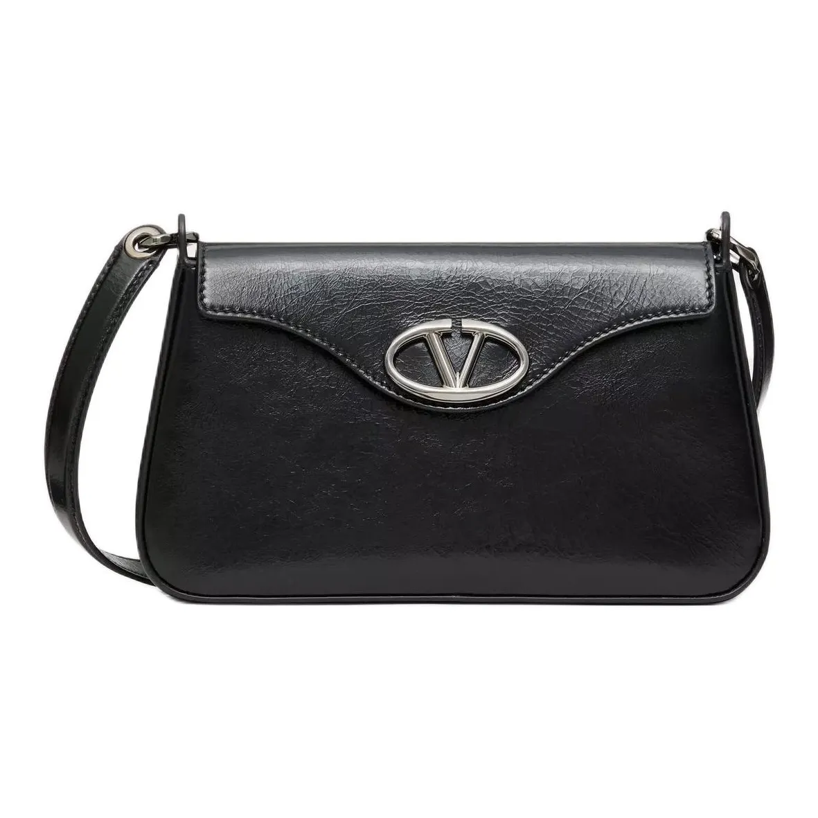 Valentino GARAVANI Shiny Calfskin Crossbody Bag Shoulder Bag Mini Women's Black