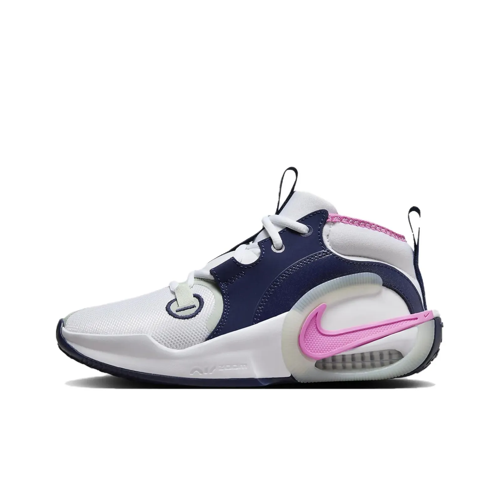 Nike Air Zoom Crossover 2 Anti Slip Wear Resistant Low Top Children's Basketball Shoes White Blue Pink