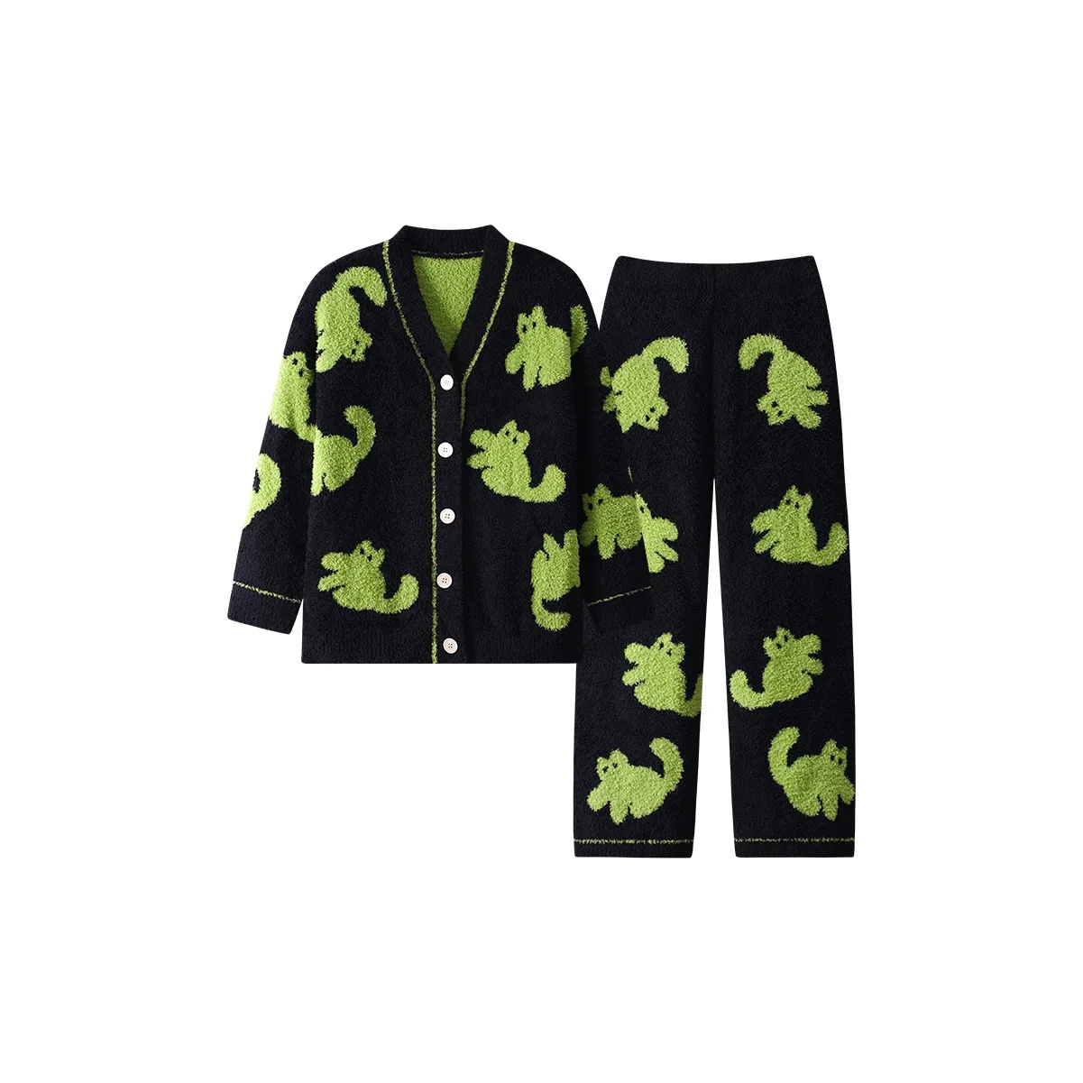 MIIOW Pajama Комплект Женский Зеленый Черный