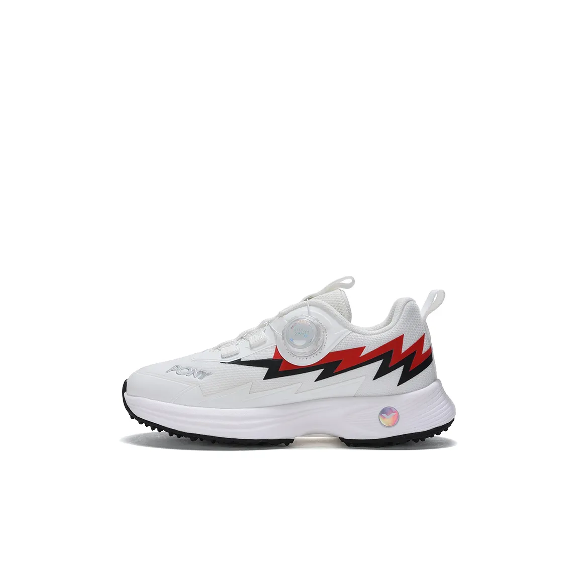 PONY Амортизация и Дышащий Низкий Топ Детские Беговые Кроссовки Белый Красный Детский