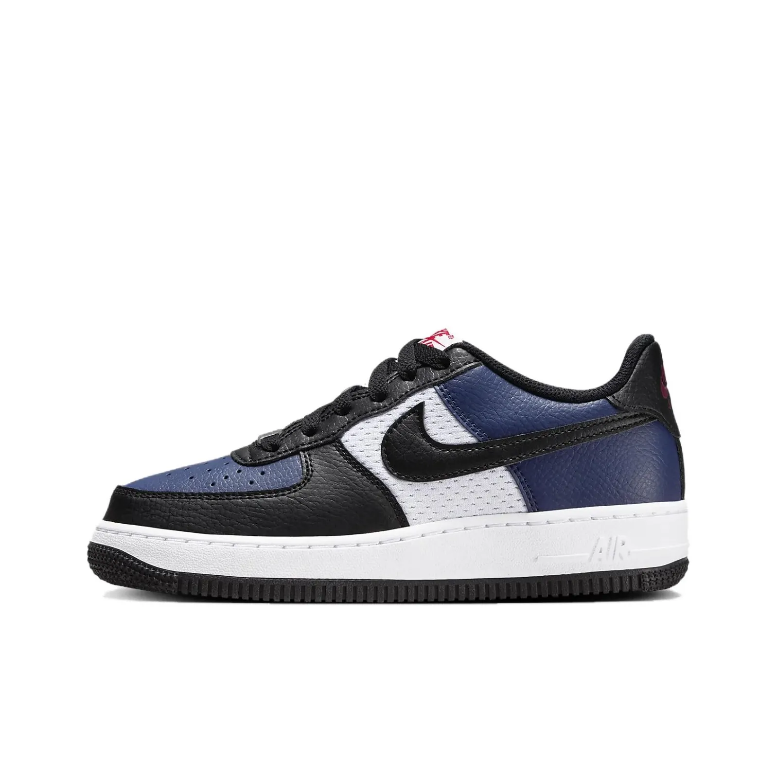 Nike Air Force 1 Abrasion Resistant Low Top Kids' Skateboarding Shoes Blue White Black