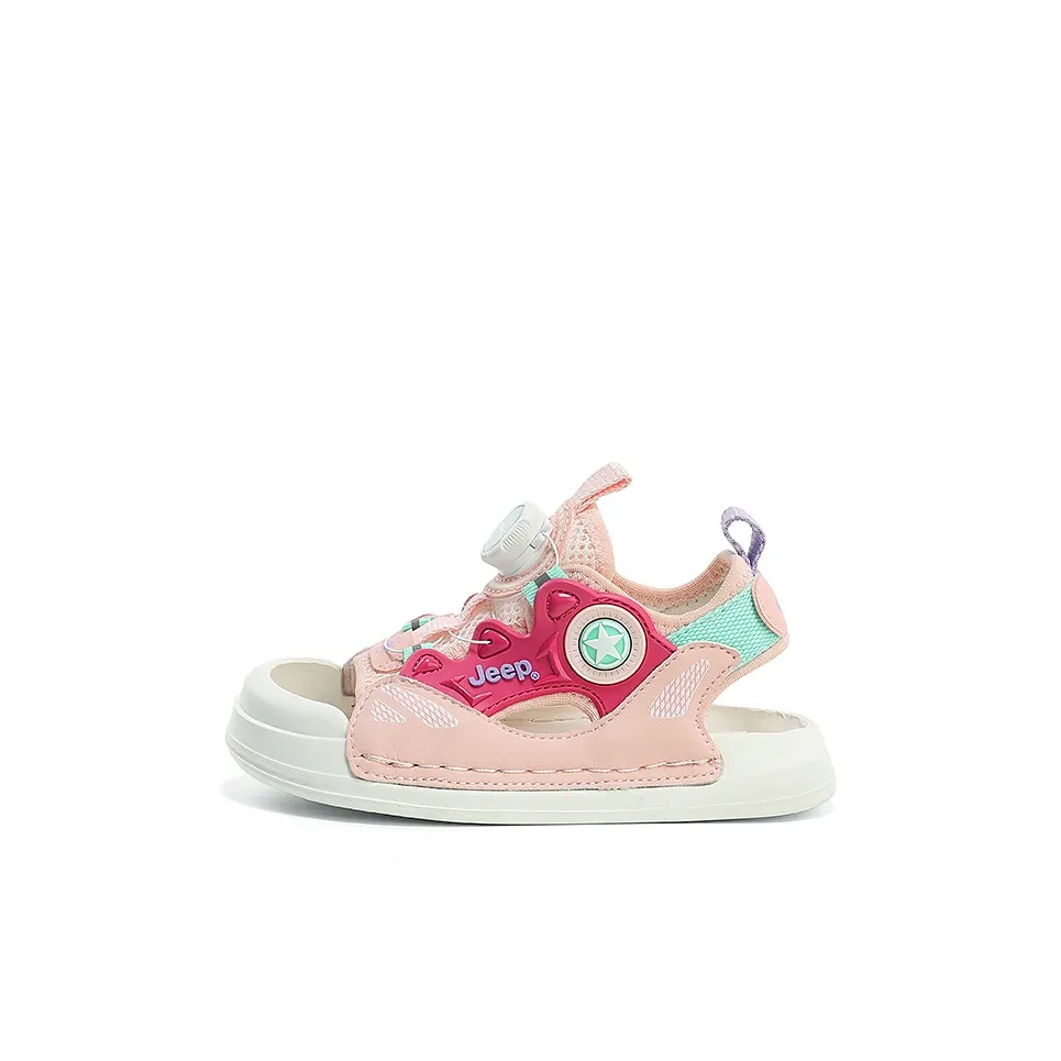 JEEP Закрытый носок Дышащий Мягкая подошва Легкий Удобный Противоскользящий Детские сандалии Розовый Фуксия Детский