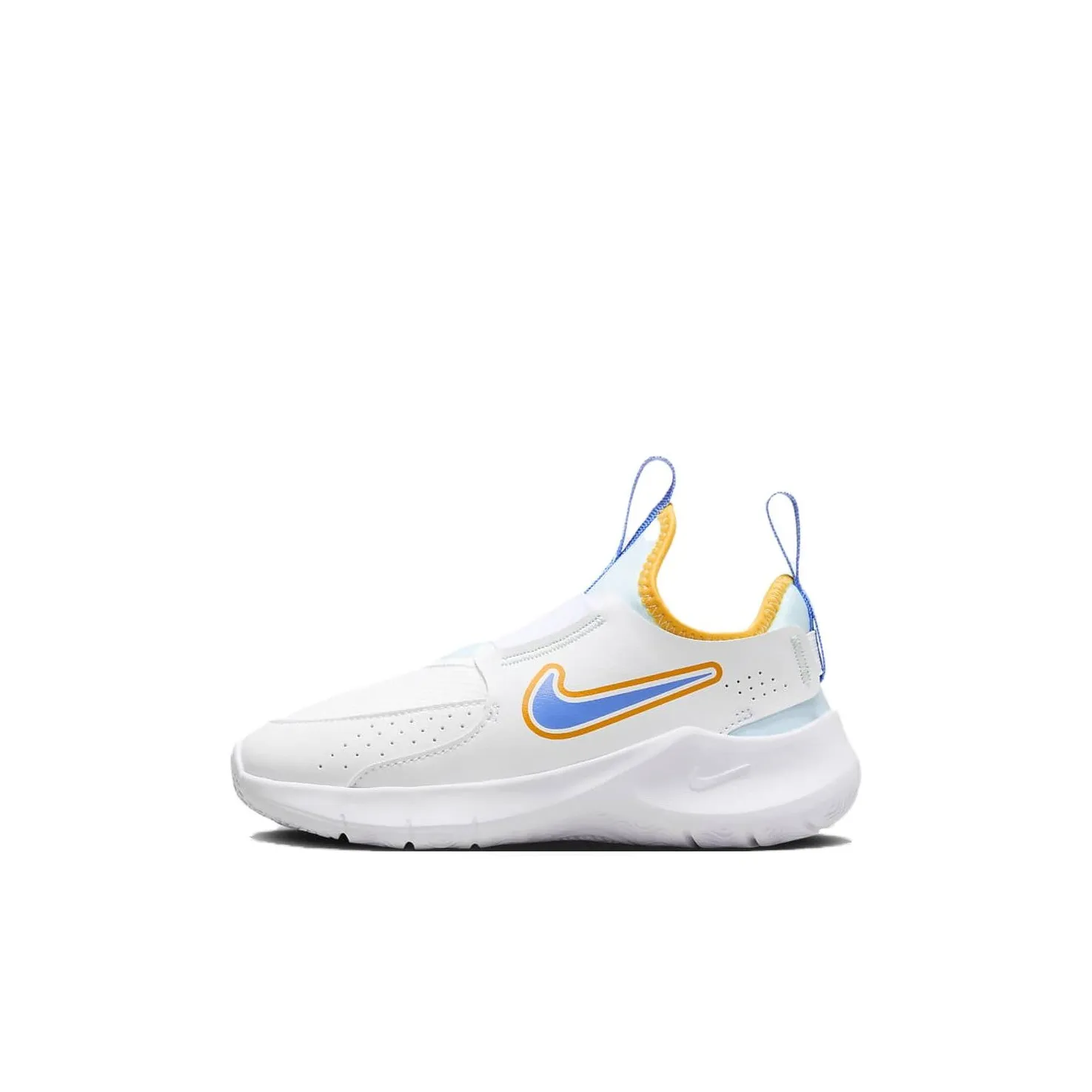 Nike Flex Runner 3 Ps Устойчивый к истиранию Дышащий Низкий Топ Детская Беговая Обувь Белый Синий Детский Возраст 3-7 Лет