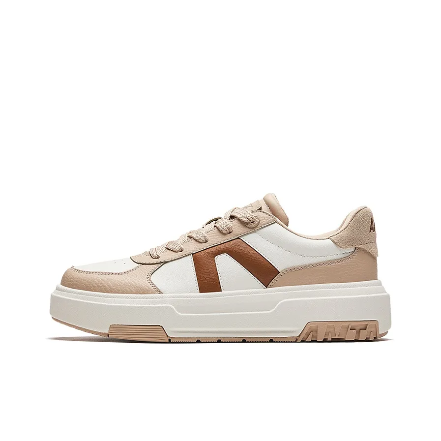 ANTA Life Collection Противоскользящие Устойчивые к износу Амортизаторы Низкие Кроссовки для скейтбординга Женские Белые Коричневые