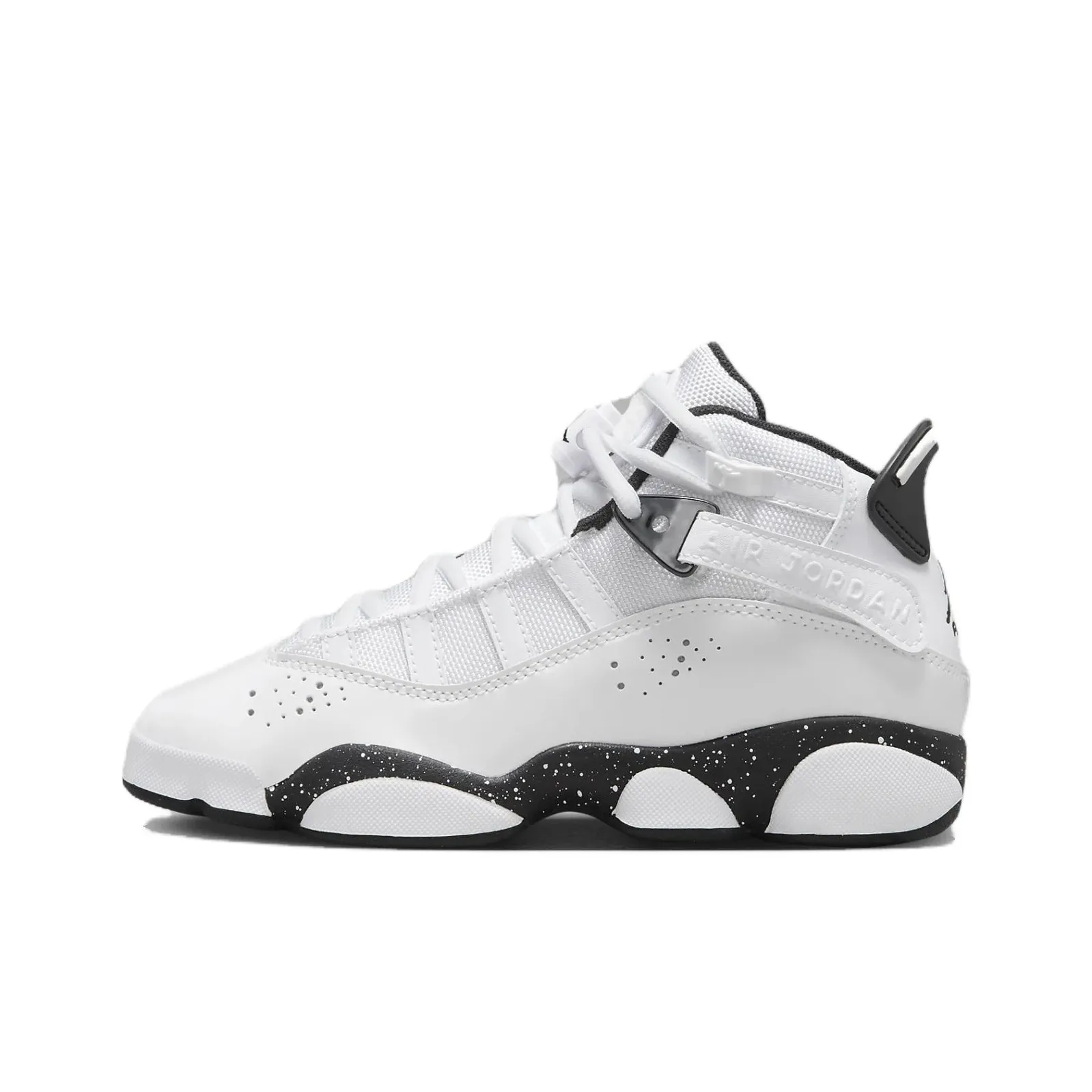 Jordan Air Jordan 6 Rings Non slip Support Mid Top Children's Basketball Shoes White Teenagers