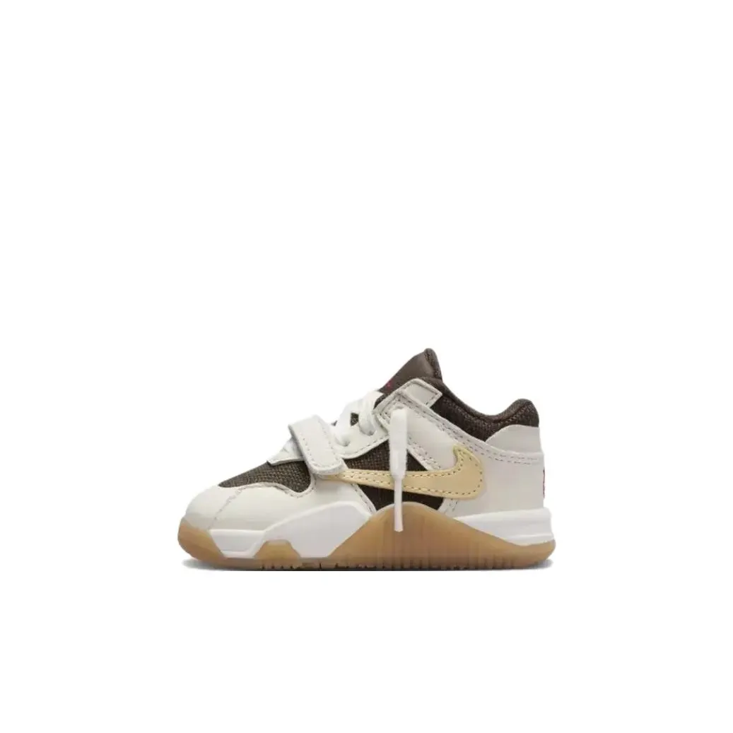 Travis Scott x Jordan Jumpman Джек Ts Аbrasion Resistant Дышащий Низкий Топ Обувь для малышей Белый Infant And Toddler