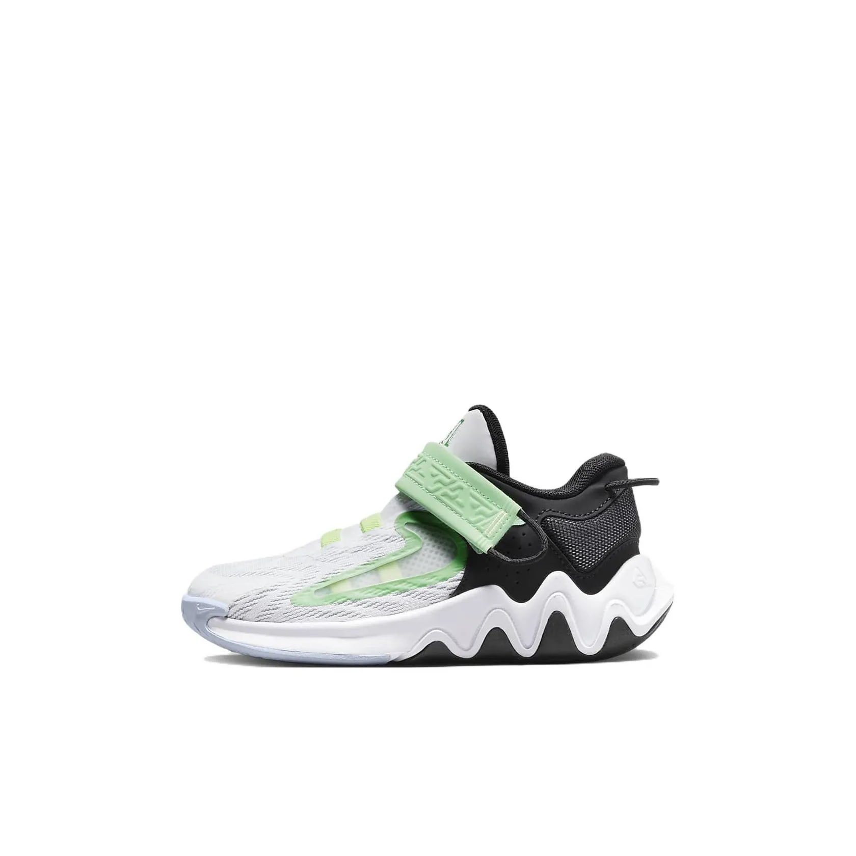 Nike Giannis Immortality 2 Детские баскетбольные кроссовки Low Топ Белый/Черный/Светло-желтый Зеленый/Туманно-серый Для дошкольников