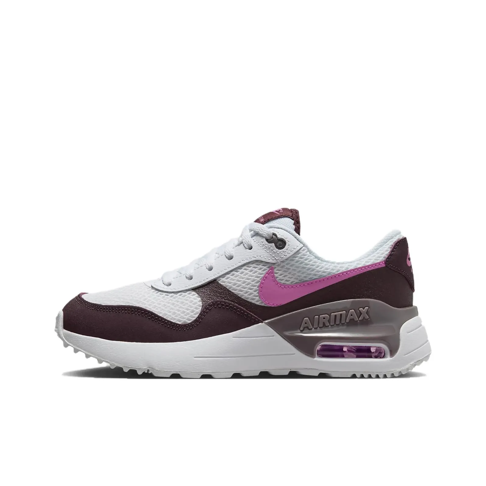 Nike Air Max SYSTM Anti Slip Wear Resistant Kids Lifestyle Shoes White Brown Teenagers