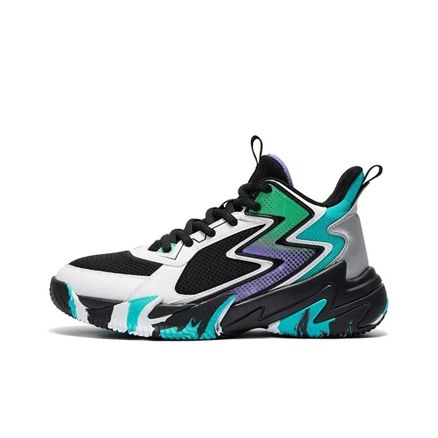 361°KIDS Hummer 2,0 Амортизация Устойчивый к истиранию Дышащий MID Топ Детские Баскетбольные кроссовки Черный Белый Зеленый