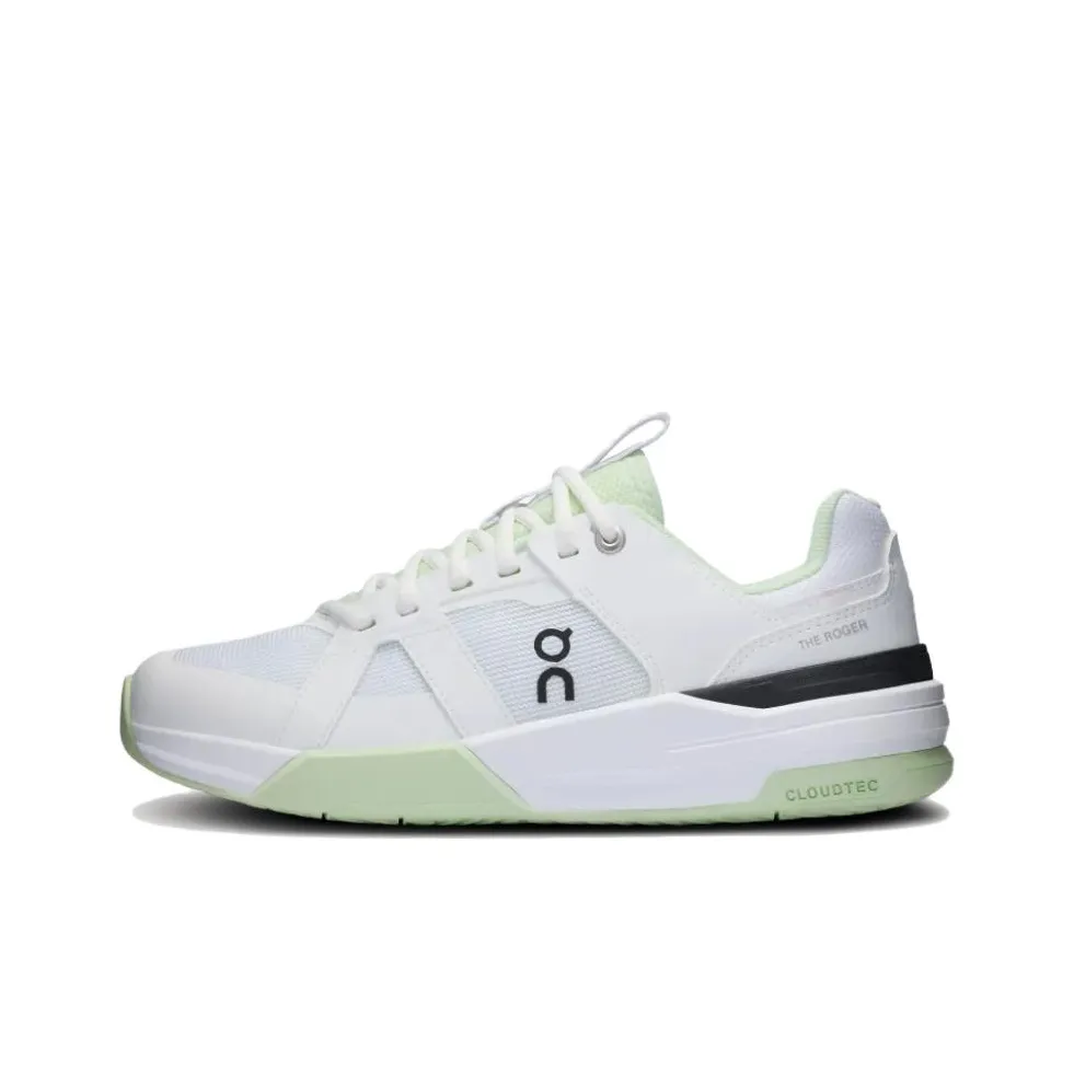 On THE ROGER CH Pro Anti Slip Wear Resistant Low Top Kids' Running Shoes White Green