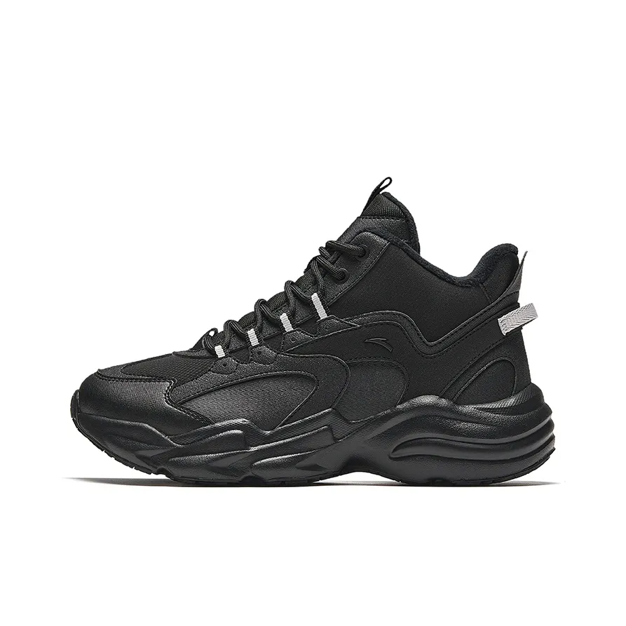 Anta Walker Anti Slip And Wear Resistant Warm Mid Top Casual Shoes Women's Black
