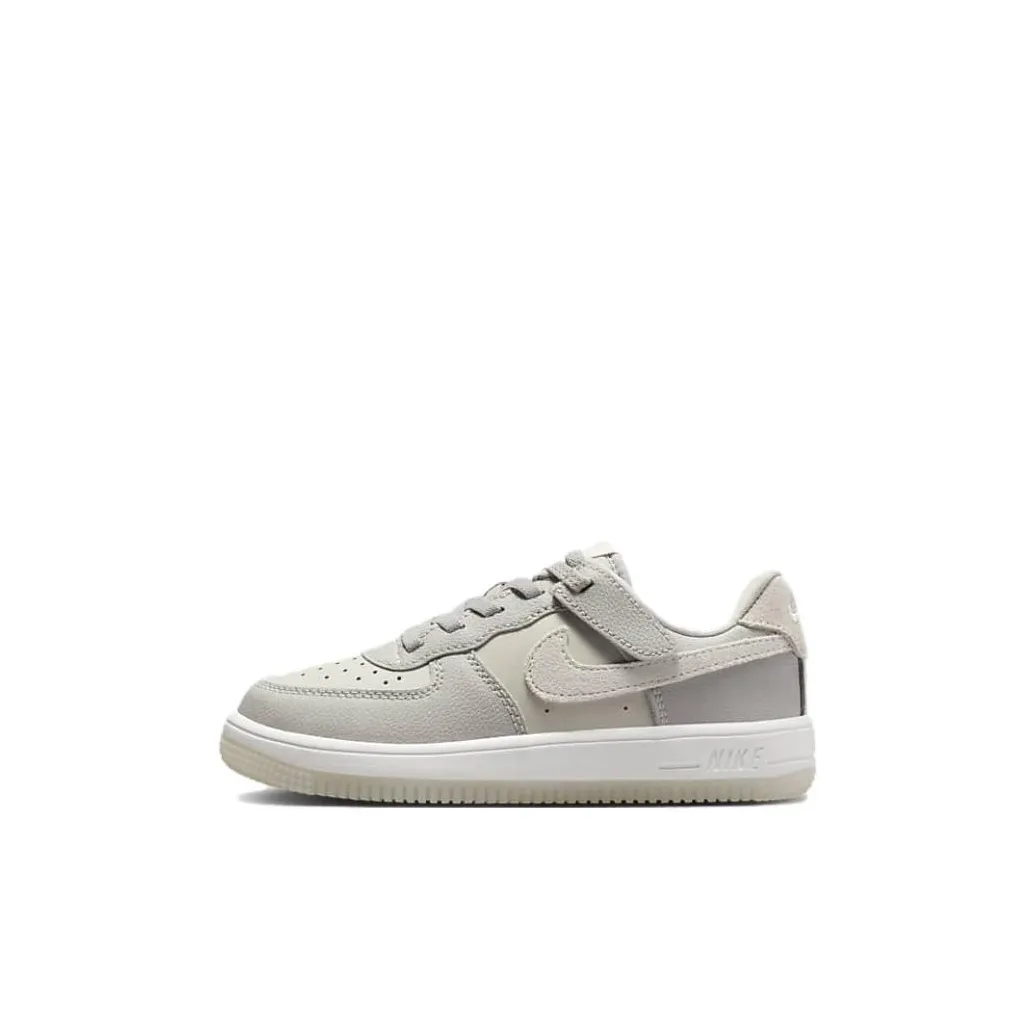 Nike Air FORCE 1 Low LV8 Easy On Slip Resistant Низкий Топ Детские Скейтбординги Серый Children Возраст 3-7 лет